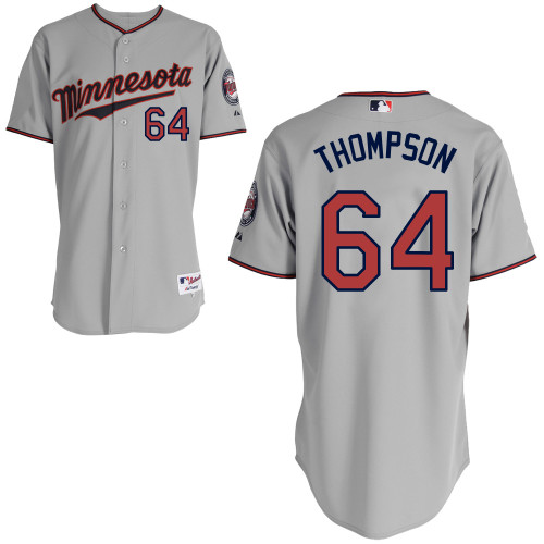 Aaron Thompson #64 MLB Jersey-Minnesota Twins Men's Authentic 2014 ALL Star Road Gray Cool Base Baseball Jersey